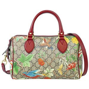 Gucci Convertible Boston Bag Tian Print Gg Coated Canvas Multicolour Canvas